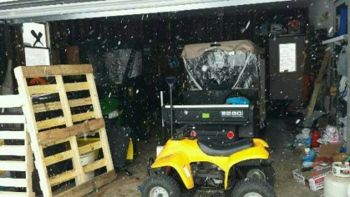 Making room for Yoshi in the garage,  moving stuff to the barn