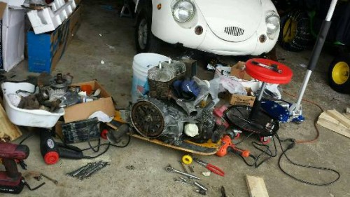 Shop floor is quite messy and I'm constantly tripping but still working on lightly restoring "yoshi" and making him reliable.  And it 25 degrees in my shop, brrr